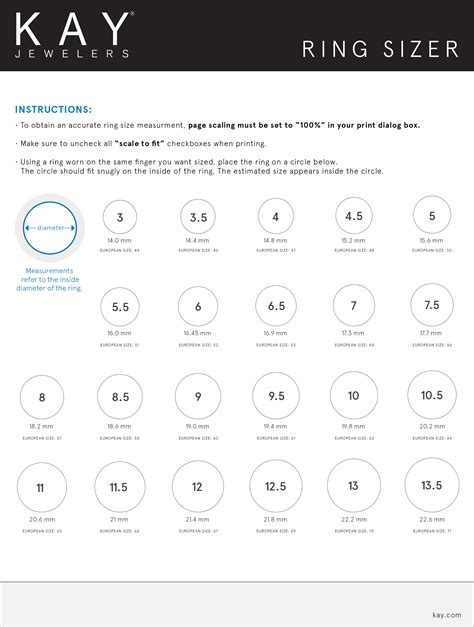 dior ring size chart|actual ring size chart.